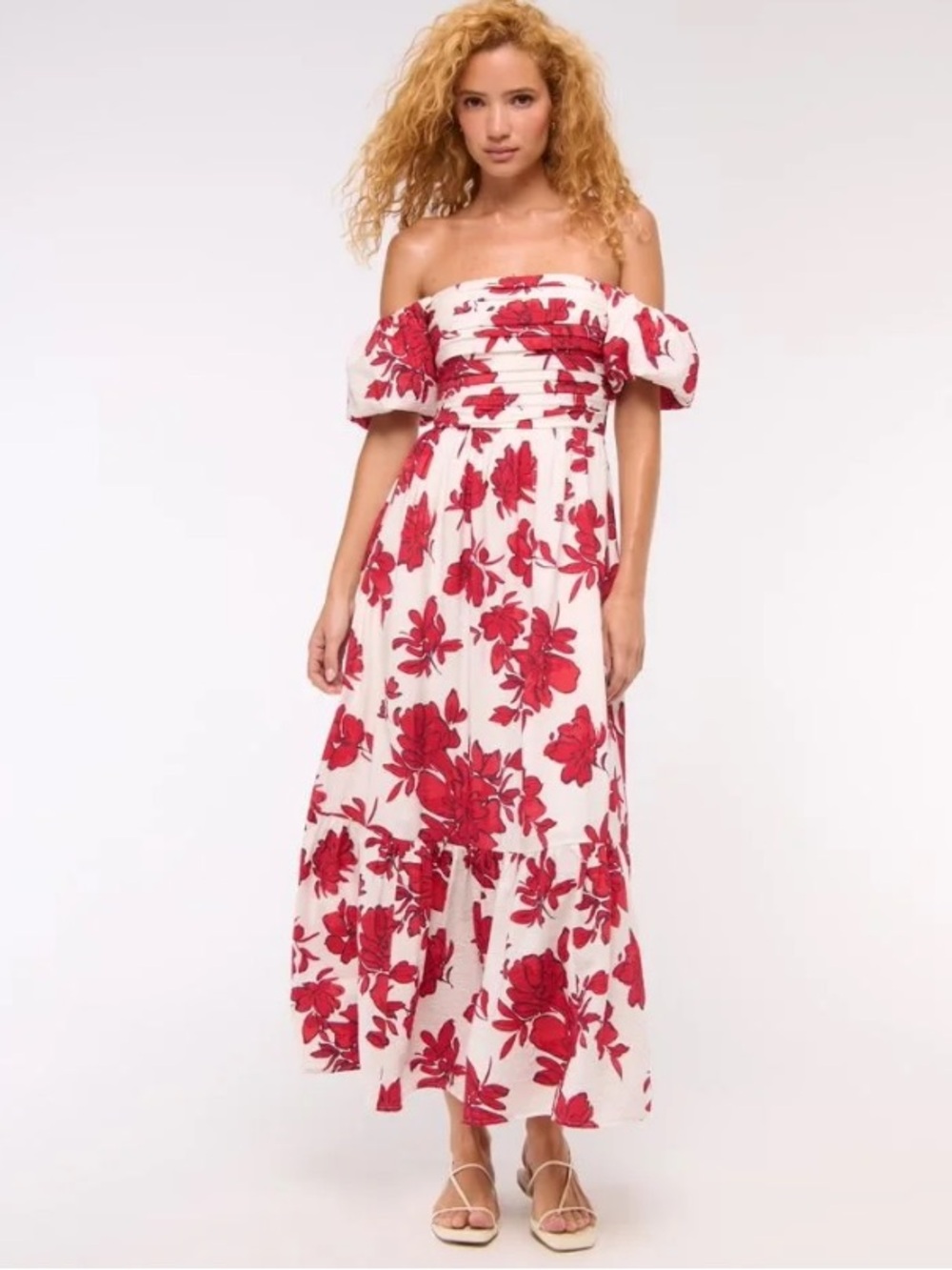 The Emerson Poplin Puff Sleeve Maxi Dress by Abercrombie & Fitch Wedding Guest